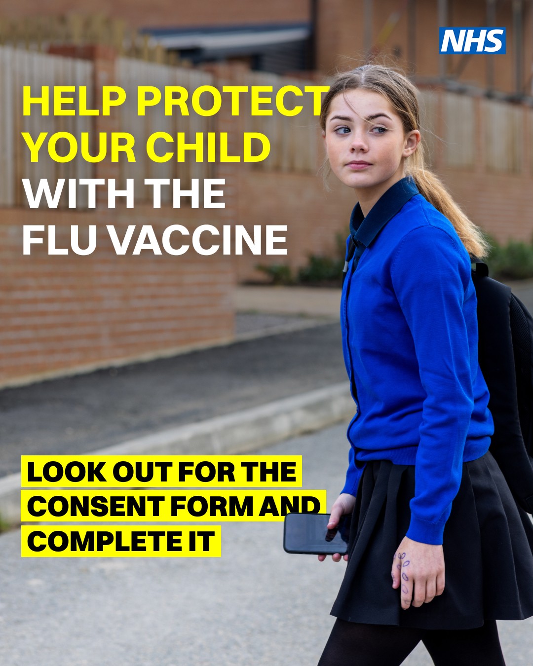 NHS School Flu Blue Jumper Static