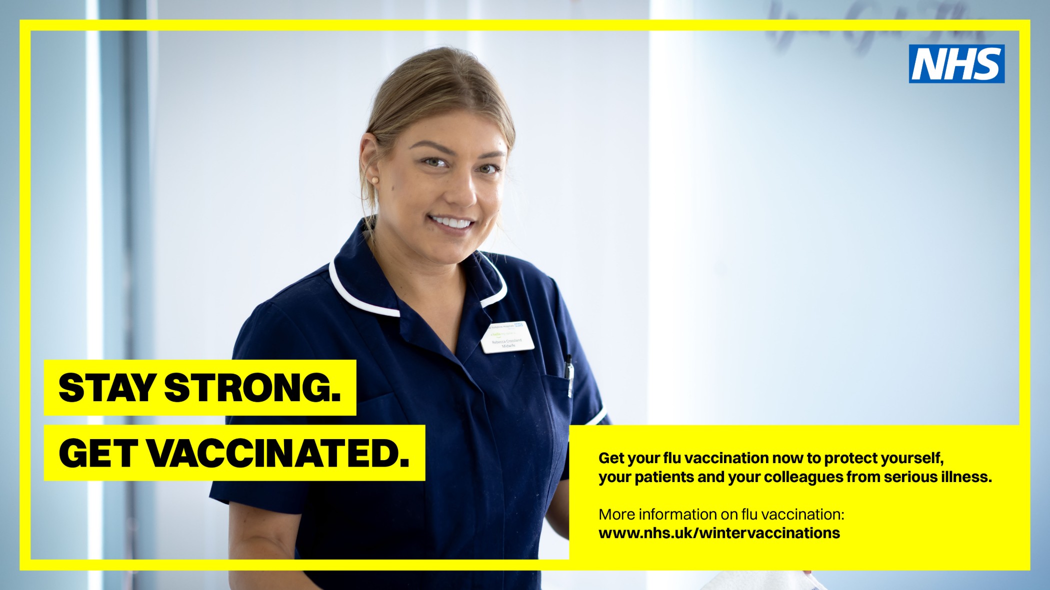 DHSC Vaccination 16x9 DigitalScreens HC Midwife