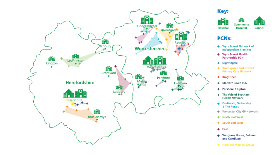 Herefordshire and Worcestershire map